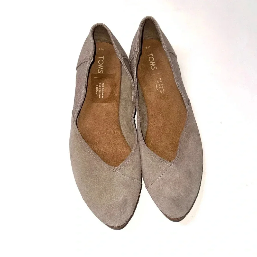TOMS Jutti Suede Canvas Ballet Flats Size 8